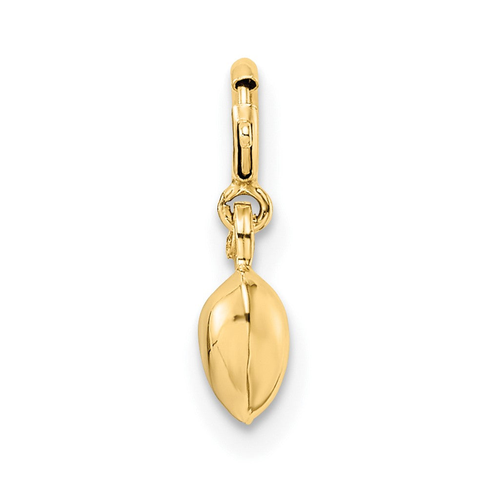14K Polished 3-D Puffed Heart with Spring Ring Clasp Charm (0.3 grams)
