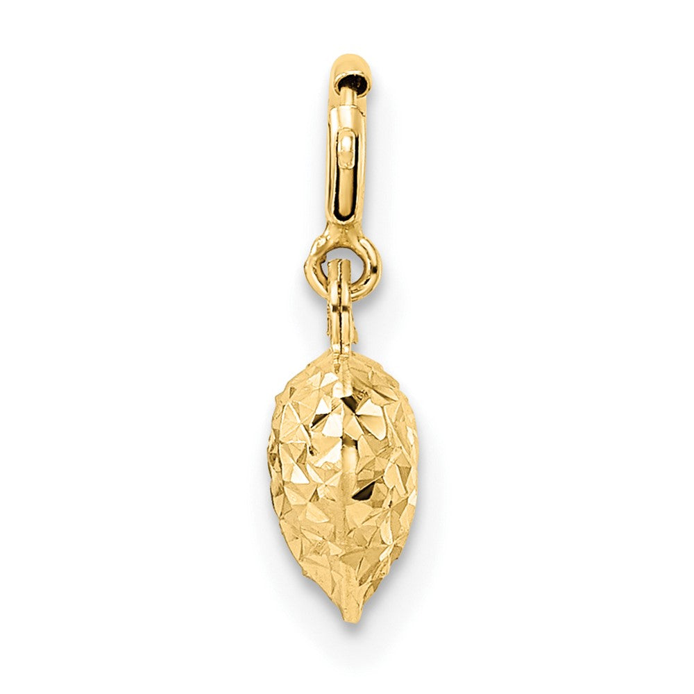 14k Yellow Gold 7.93 mm D/C Heart w/ Spring Ring Clasp Charm (0.33 grams)