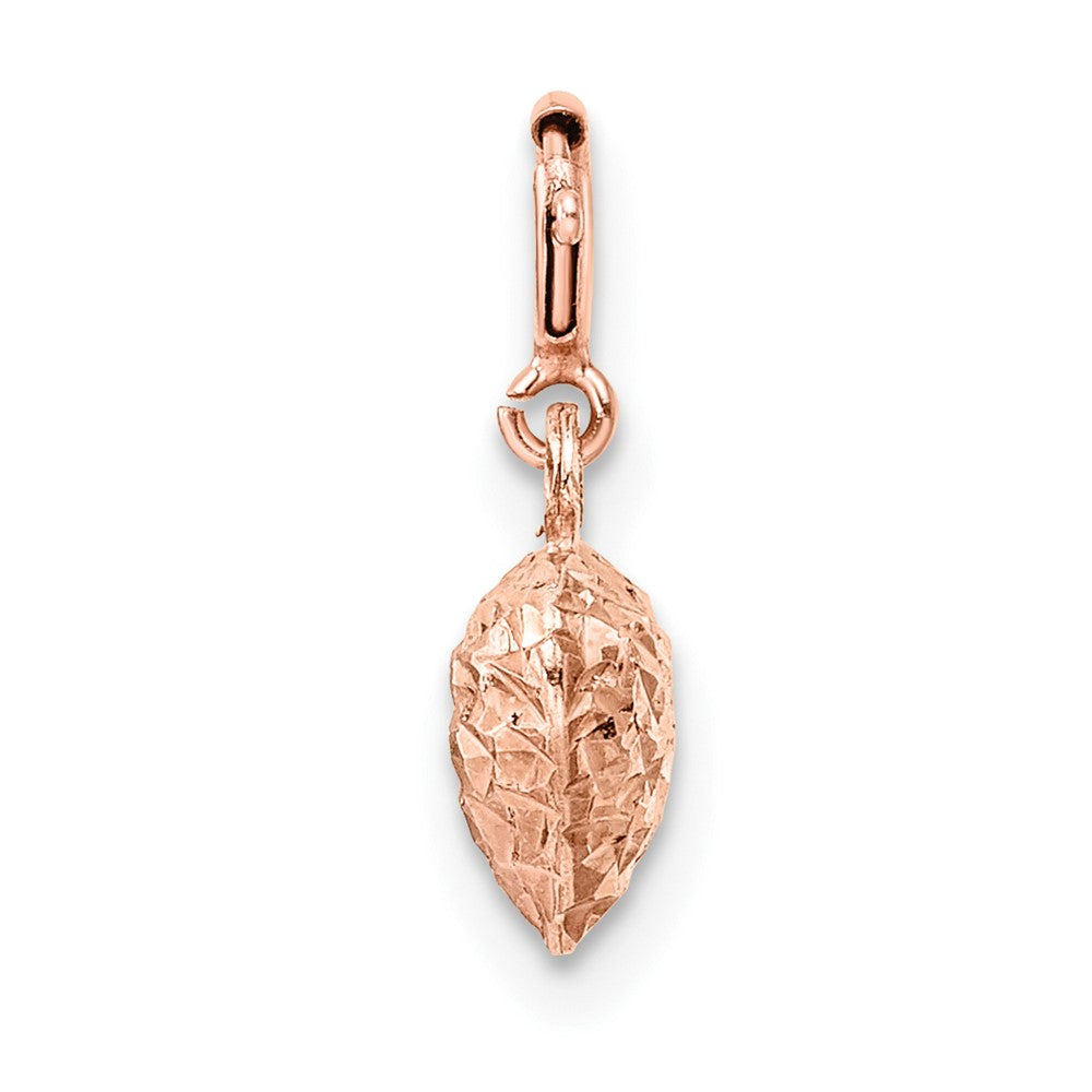 14k Rose Gold 7.93 mm Rose Gold Diamond-cut Heart W/Spring Ring Charm Pendant (0.32 grams)