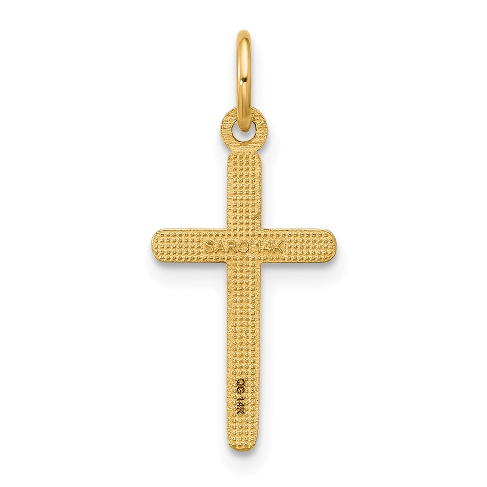 14k White Gold 10.7 mm Cross Pendant (0.58 grams)