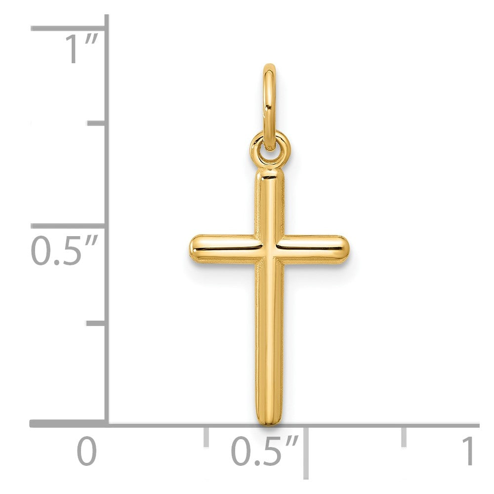 14k White Gold 10.7 mm Cross Pendant (0.58 grams)