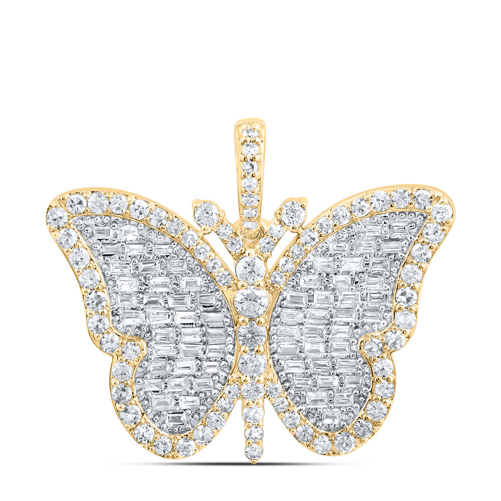 7/8Ctw-Nat Dia Cn Fashion Butterfly Pendant (3.684 grams)