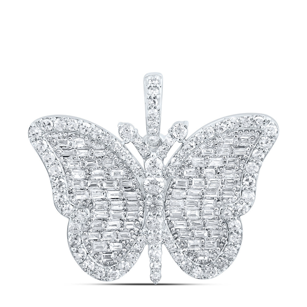 7/8Ctw-Nat Dia Cn Fashion Butterfly Pendant (3.684 grams)