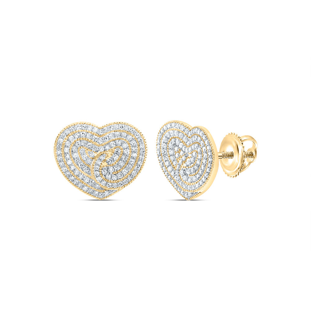 1 1/4Ctw Nat Dia Cn Fashion Heart Stud Earring