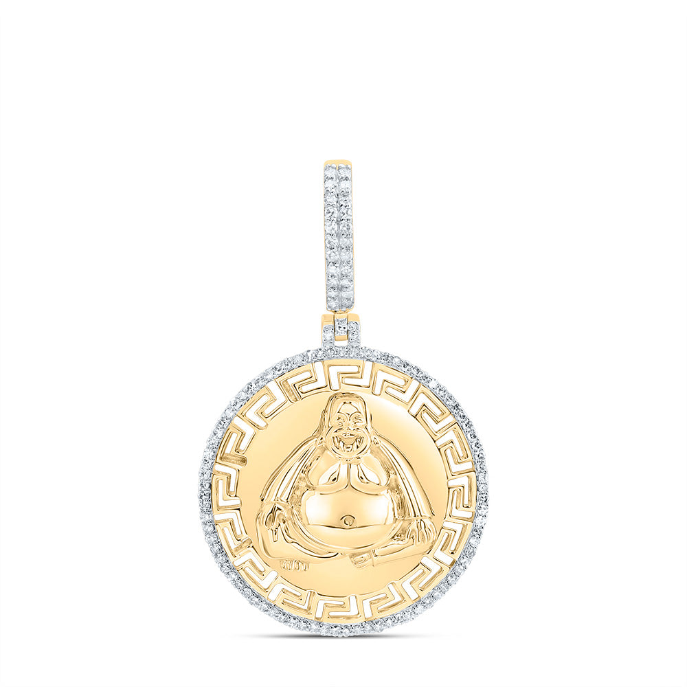 1/2Ctw-Nat Dia Nk Fashion Laughing Buddha Mens Charm (5.485 grams)