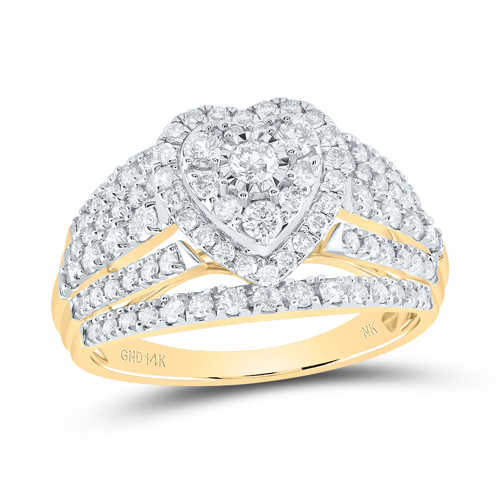 1Ctw-Nat Dia Nk Heart Fashion Ring (4.98 grams)