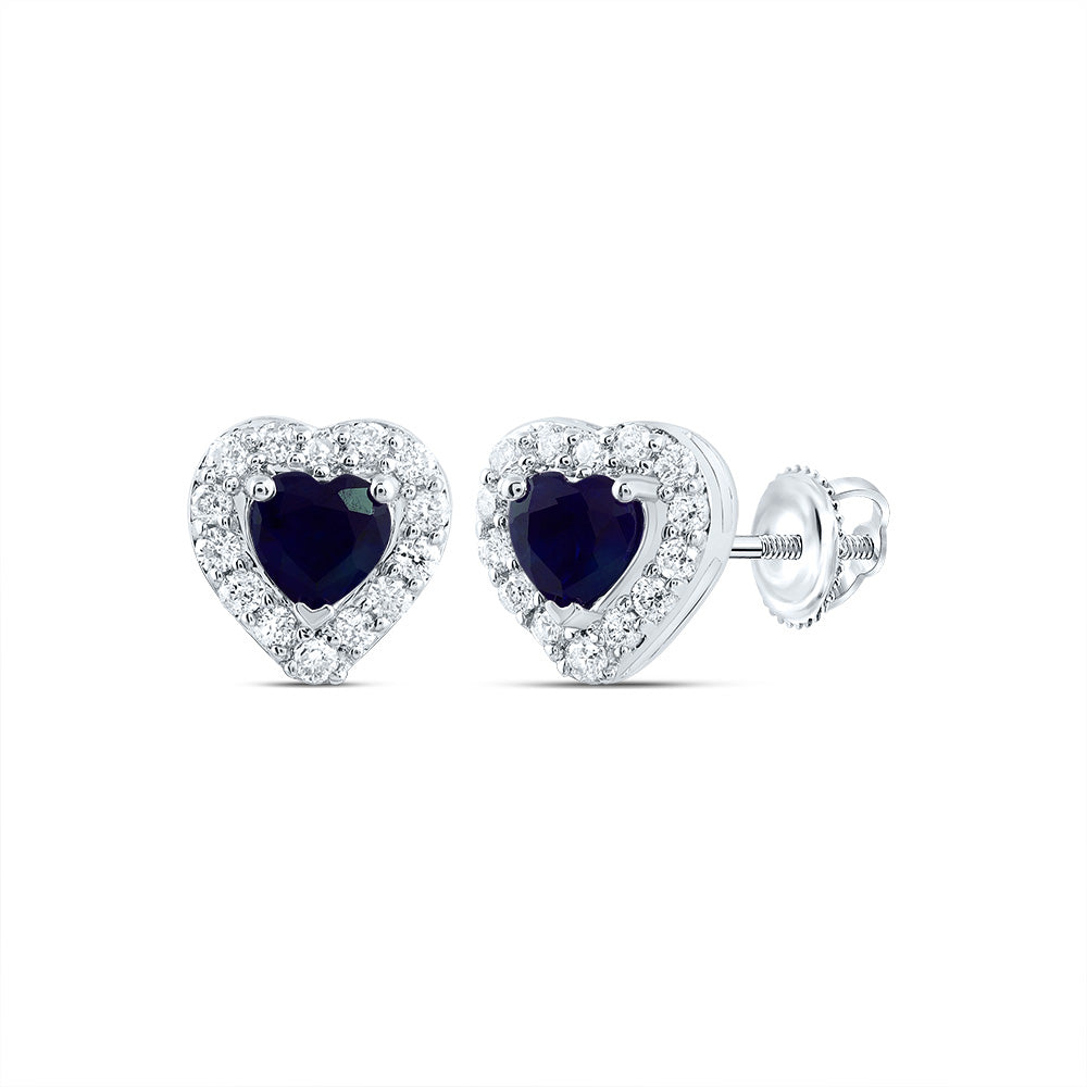 1/10Ctw-Nat Diamond 3Mm Ht-Bs Nat Gem Stud Heart Earring