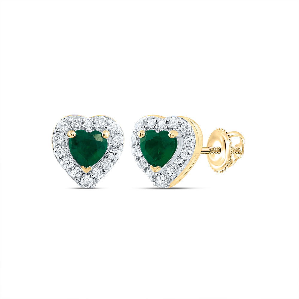 1/10Ctw-Nat Diamond 3Mm Ht-Em Nat Gem Stud Heart Earring