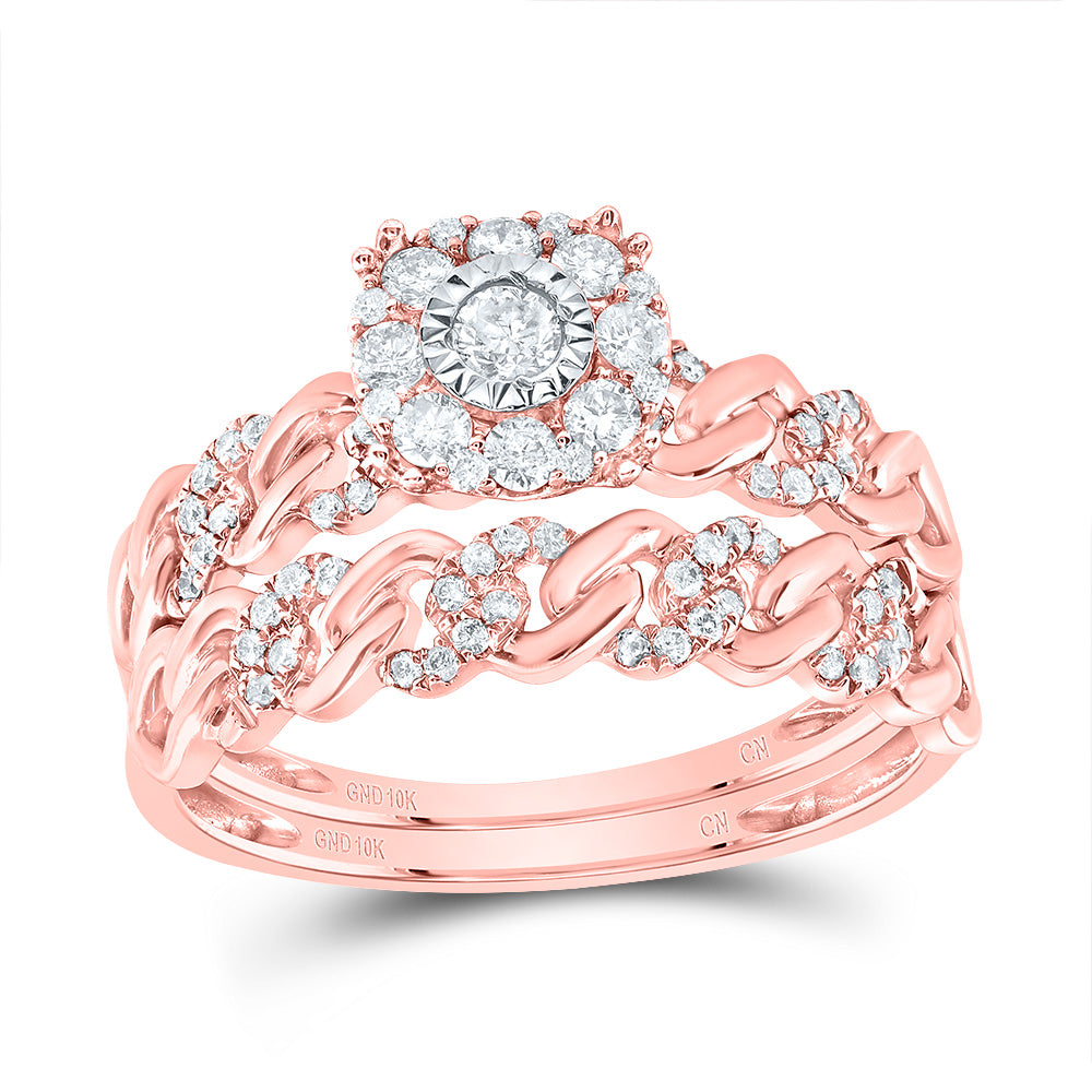 1/2Ctw-Nat Dia Cn Cuban Fashion Trio Set (5.46 grams)