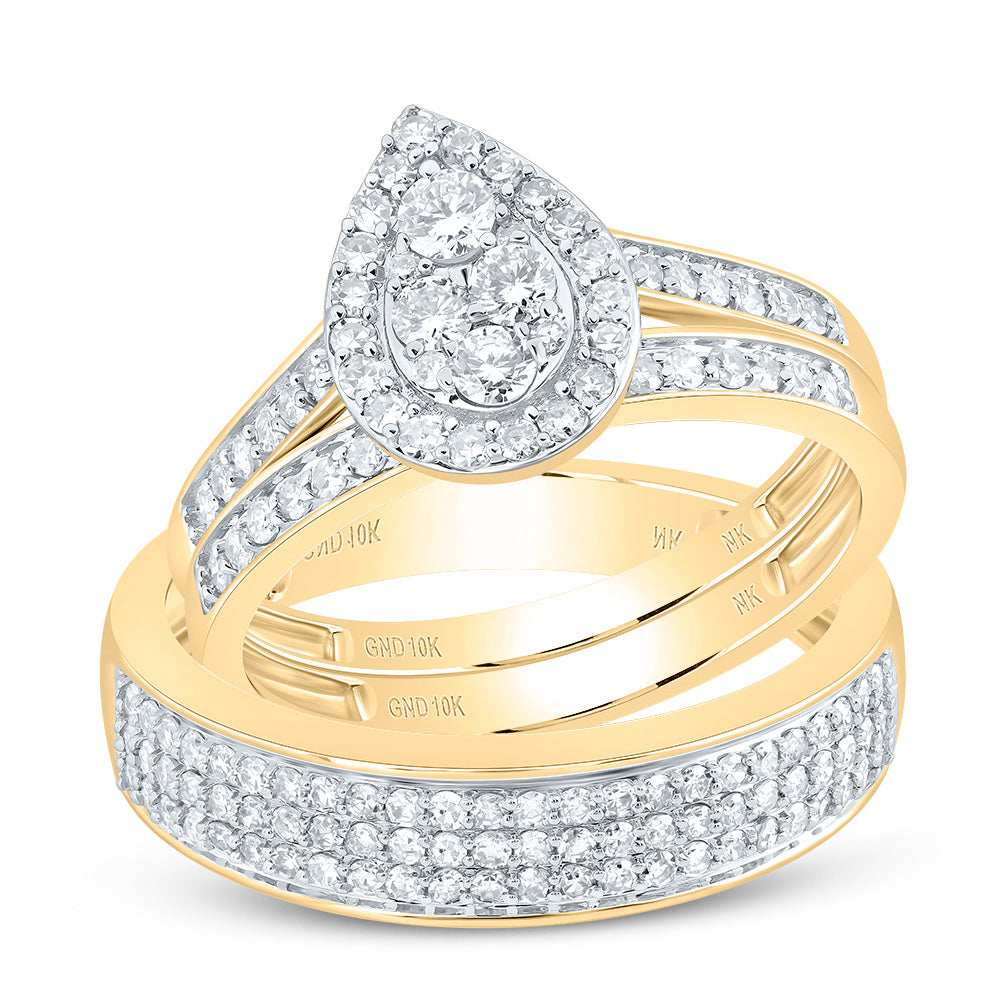 1 Ctw-Nat Dia Nk Pear Trio Set (5.93 grams)