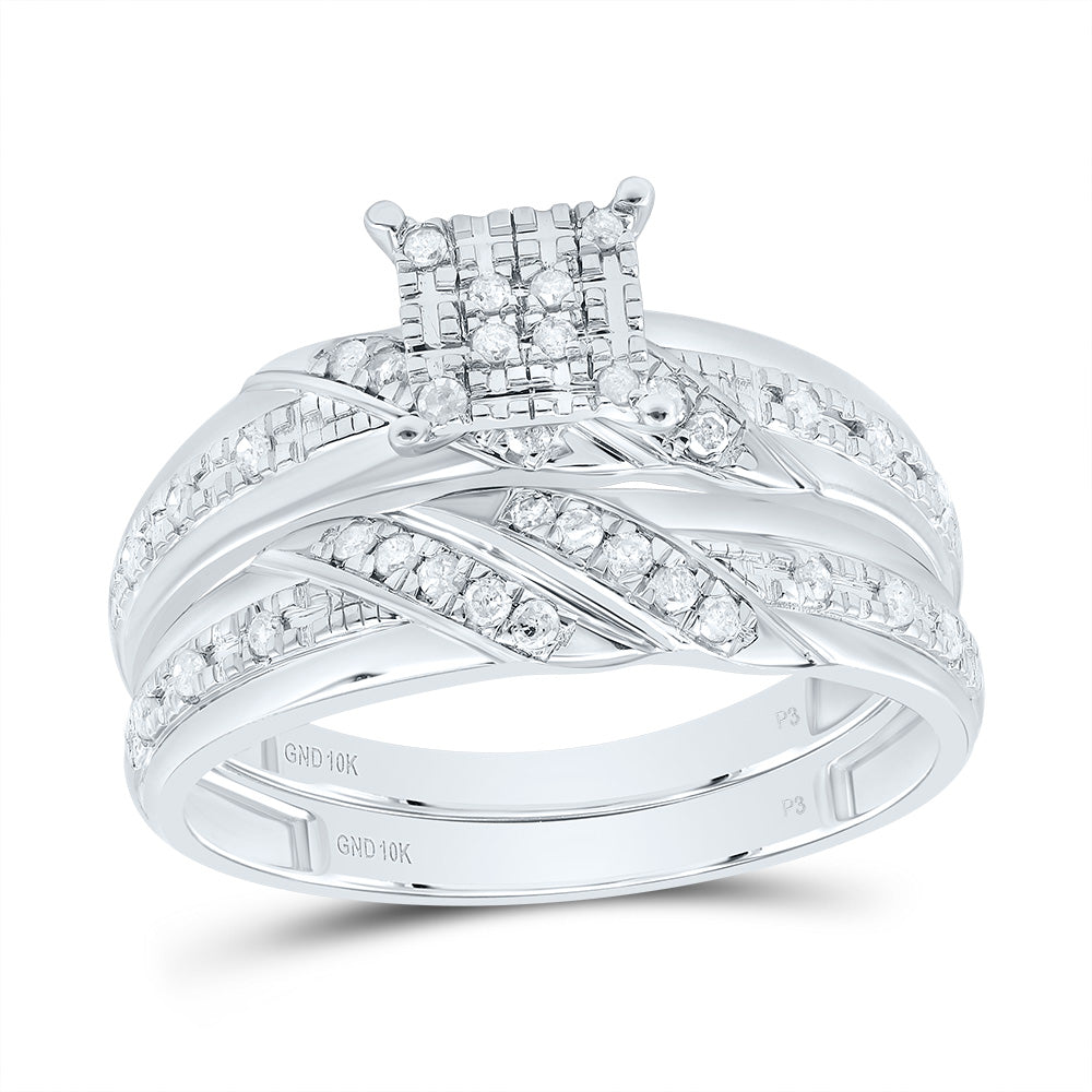 1/3Ctw-Nat Diamond Square Trio Set (5.56 grams)