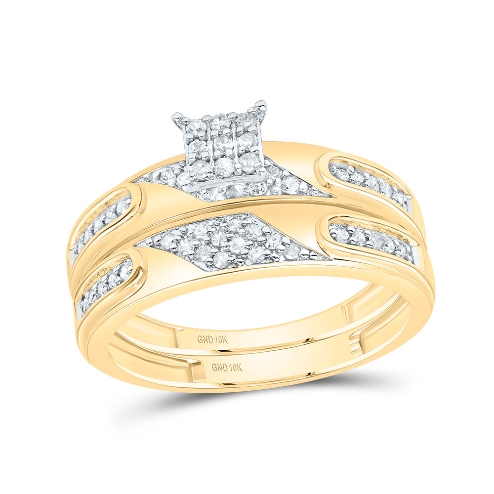 3/8Ctw-Nat Dia P3 Square Trio Set (5.55 grams)