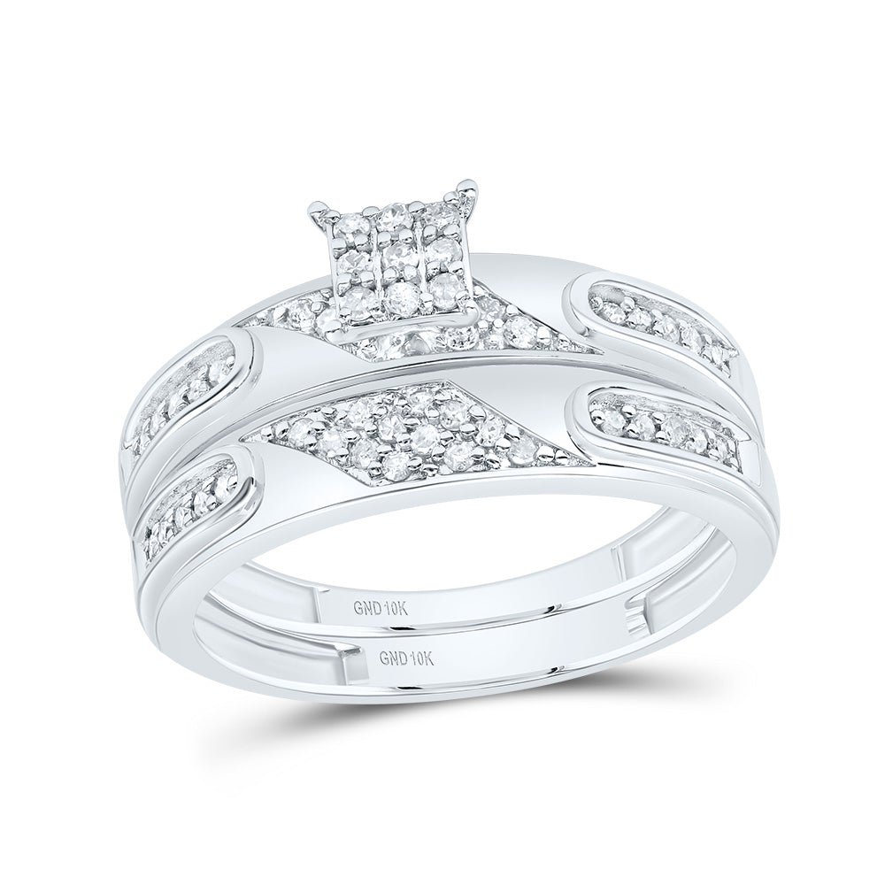 3/8Ctw-Nat Dia P3 Square Trio Set (5.96 grams)