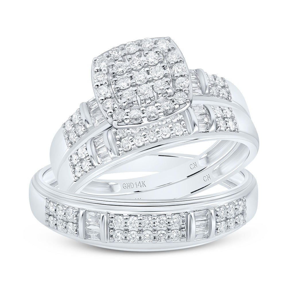 3/4Ctw-Nat Diamond Cushion Trio Set (5.97 grams)