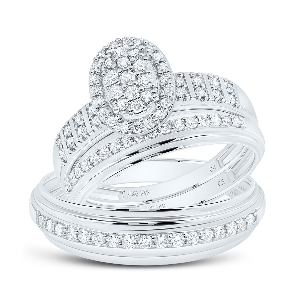 5/8Ctw-Nat Diamond Oval Trio Set (5.9 grams)
