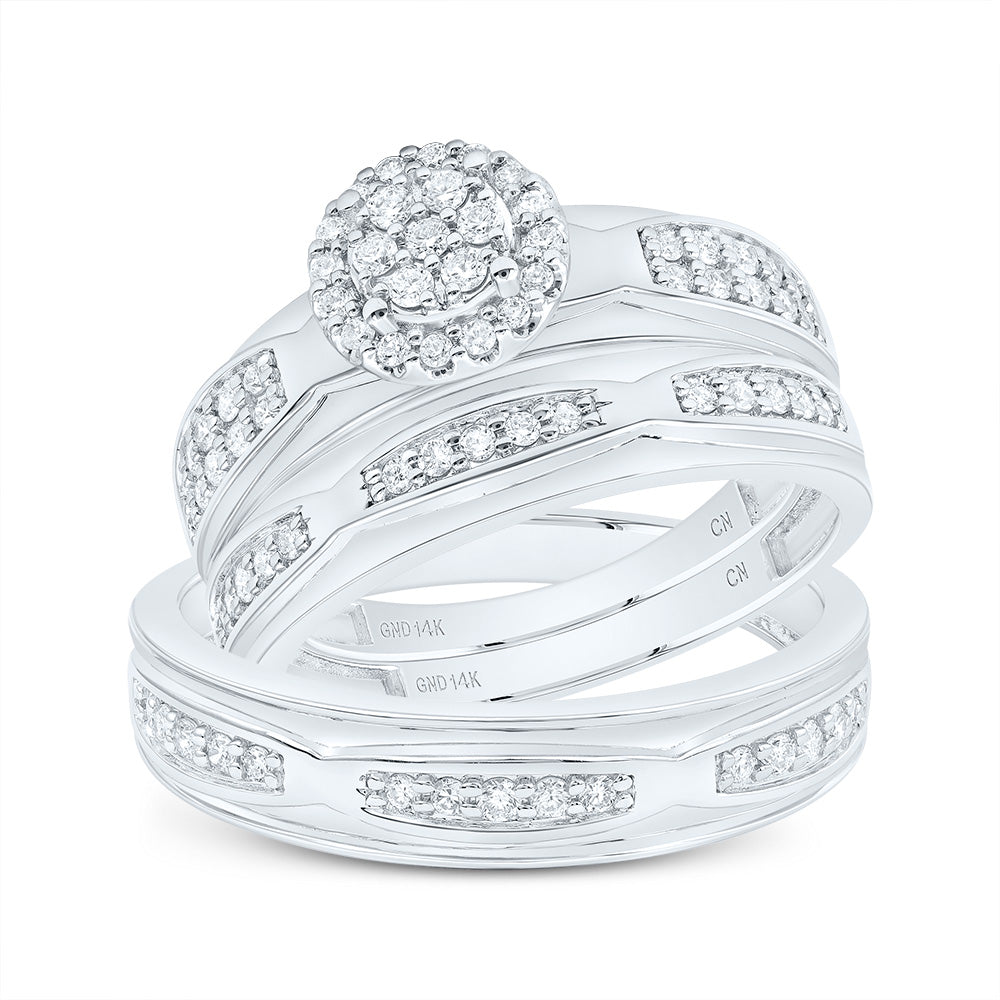 1/2Ctw-Nat Diamond Round Trio Set (7.07 grams)