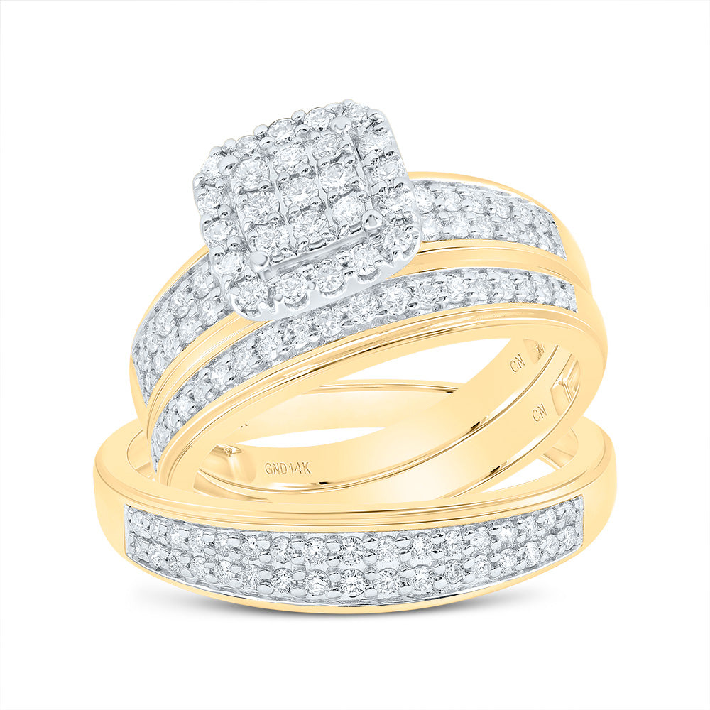3/4Ctw-Nat Diamond Cushion Trio Set (6.34 grams)