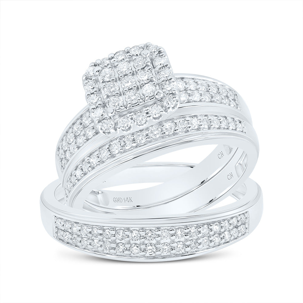 3/4Ctw-Nat Diamond Cushion Trio Set (6.01 grams)