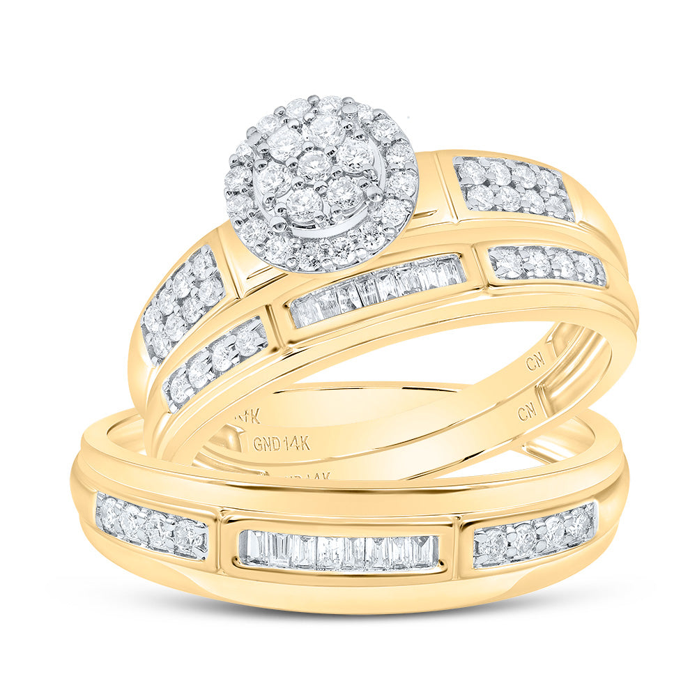 1/2Ctw-Diamond Round Trio Set (6.22 grams)
