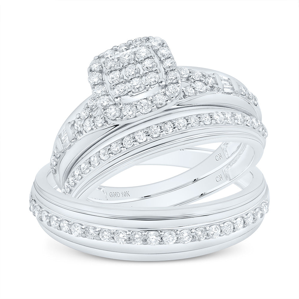 3/4Ctw-Nat Diamond Cushion Trio Set (5.57 grams)