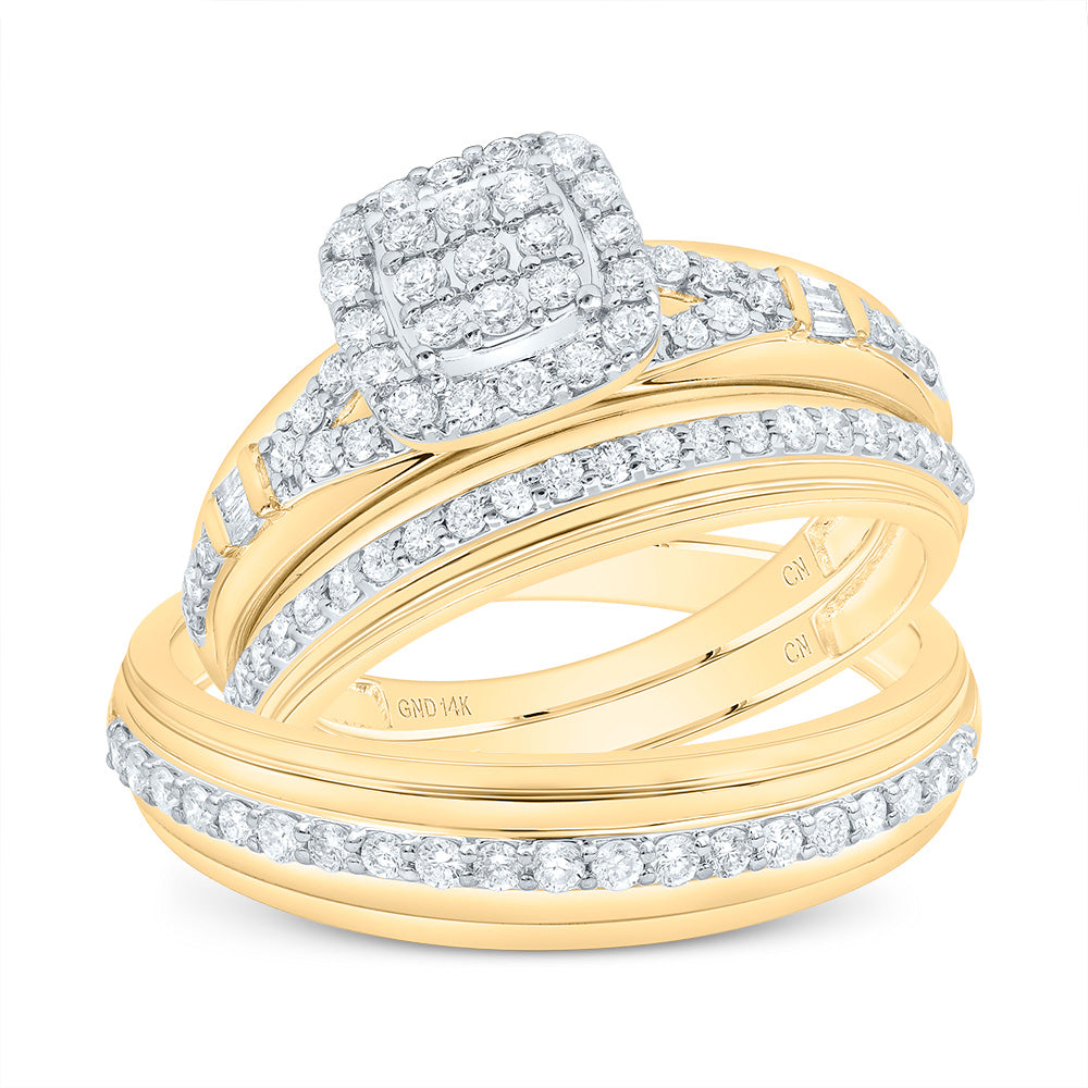 3/4Ctw-Nat Diamond Cushion Trio Set (6.04 grams)