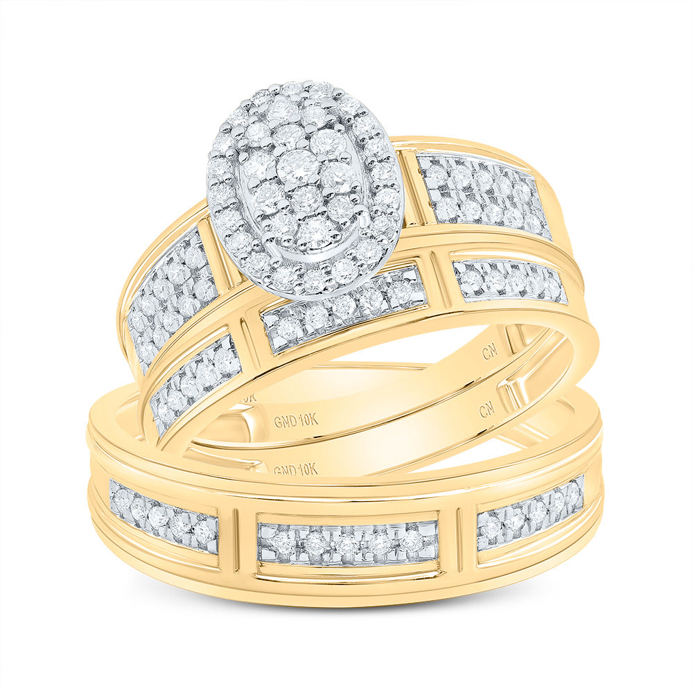 1/2Ctw-Diamond Oval Trio Set (5.49 grams)
