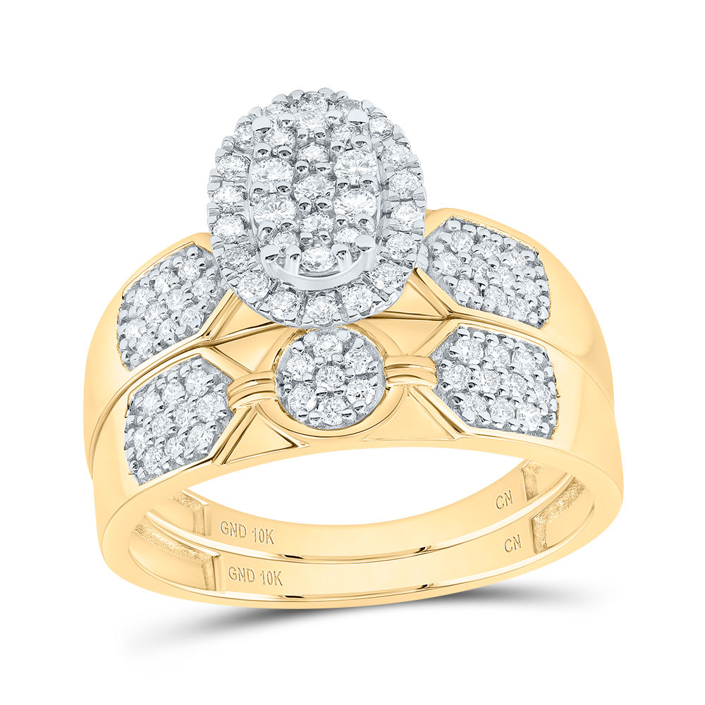 3/4Ctw-Nat Diamond Oval Trio Set (6.39 grams)