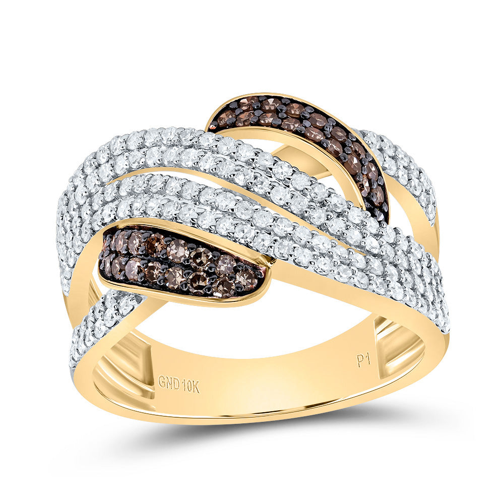 7/8Ctw-Dia P1 Gift Cognac Natural Diamond Ring (4.34 grams)