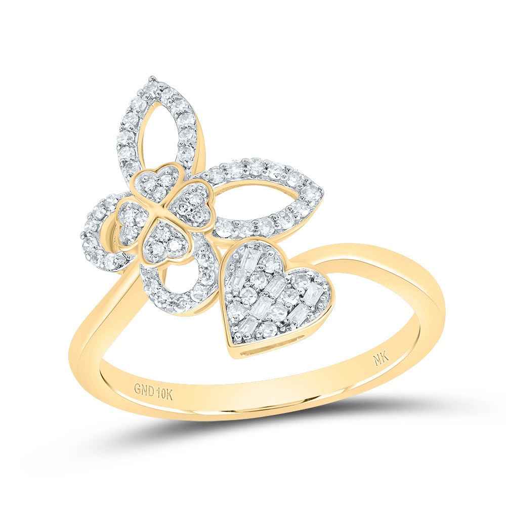 1/5Ctw-Nat Dia Nk Gift Butterfly Heart Ring (2.27 grams)