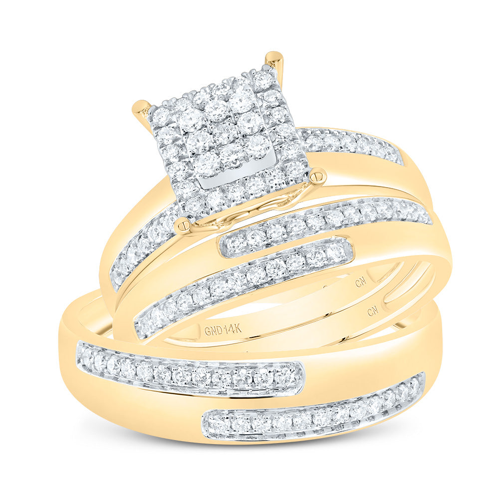 5/8Ctw-Diamond Square Trio Set (7.6 grams)