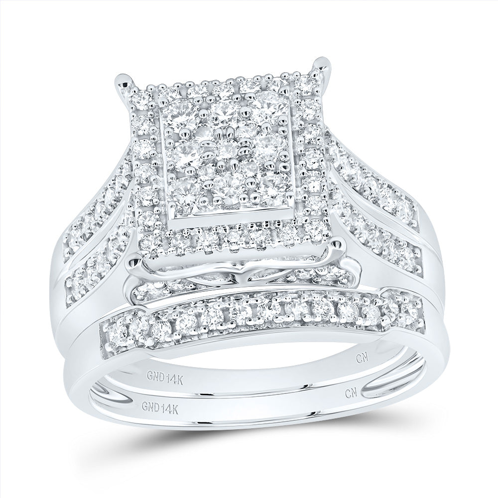 1 1/3Ctw-Dia Cn Square Trio Set (10.54 grams)