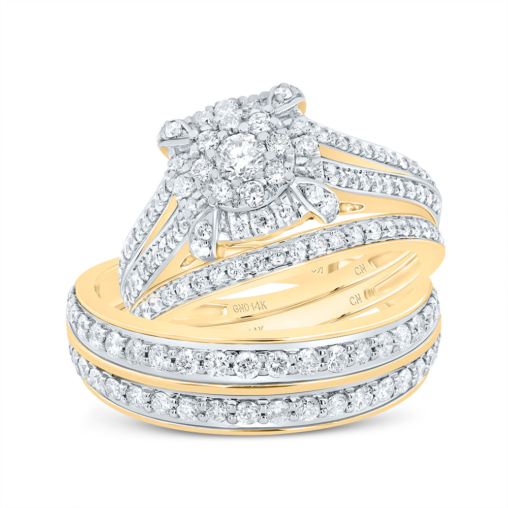 1 5/8Ctw-Dia Cn Square Trio Set (9.25 grams)