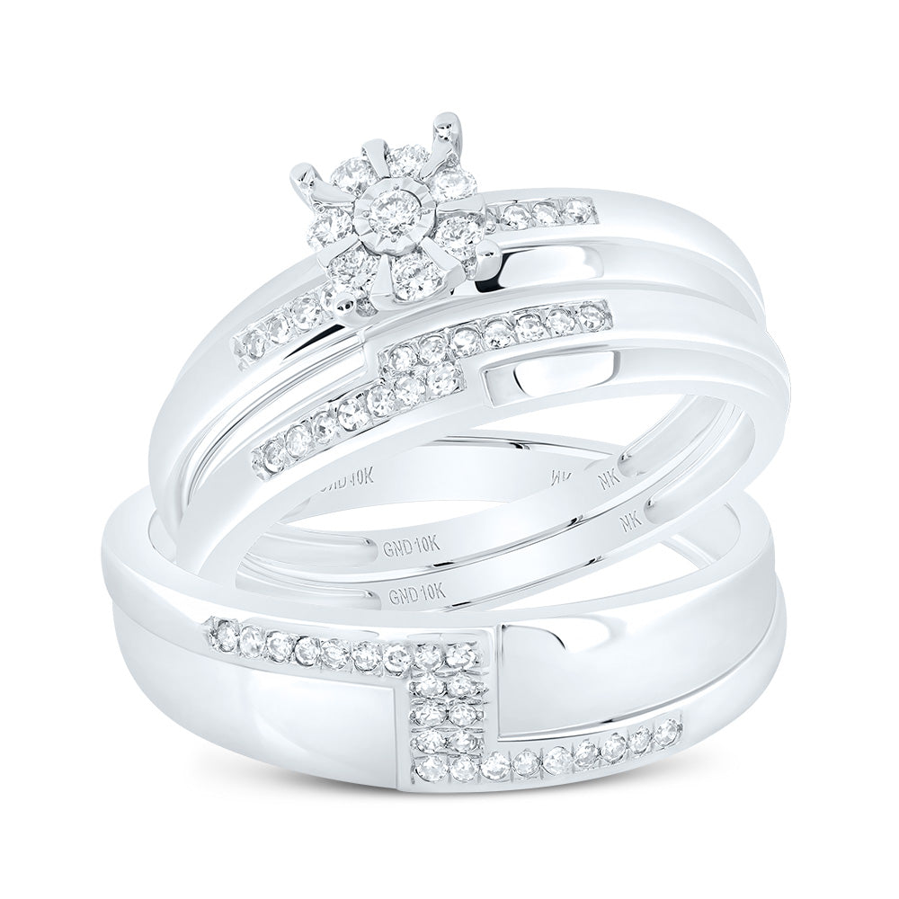 1/3Ctw-Dia Nk Round Trio Set (4.63 grams)