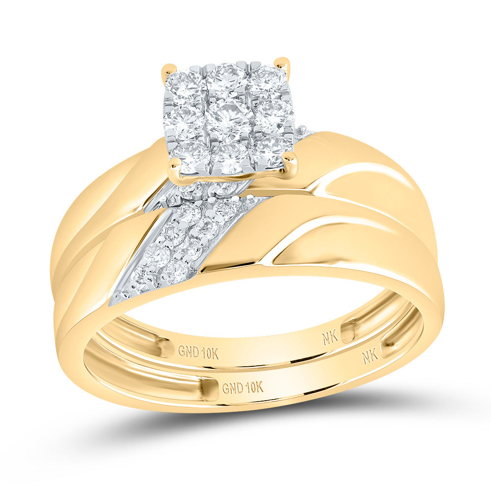 5/8Ctw-Dia Nk Square Trio Set (5.47 grams)