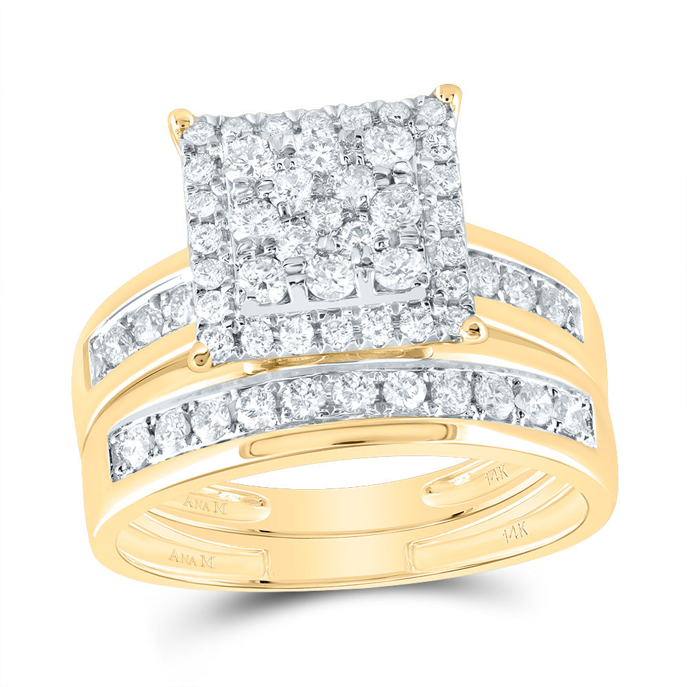 1Ctw-Diamond Ana M Square Trio Set (7.57 grams)