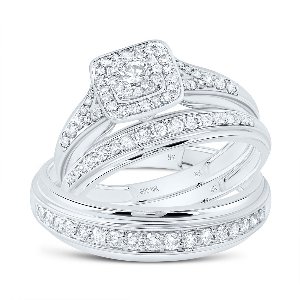 7/8Ctw-Diamond Square Trio Set (5.02 grams)