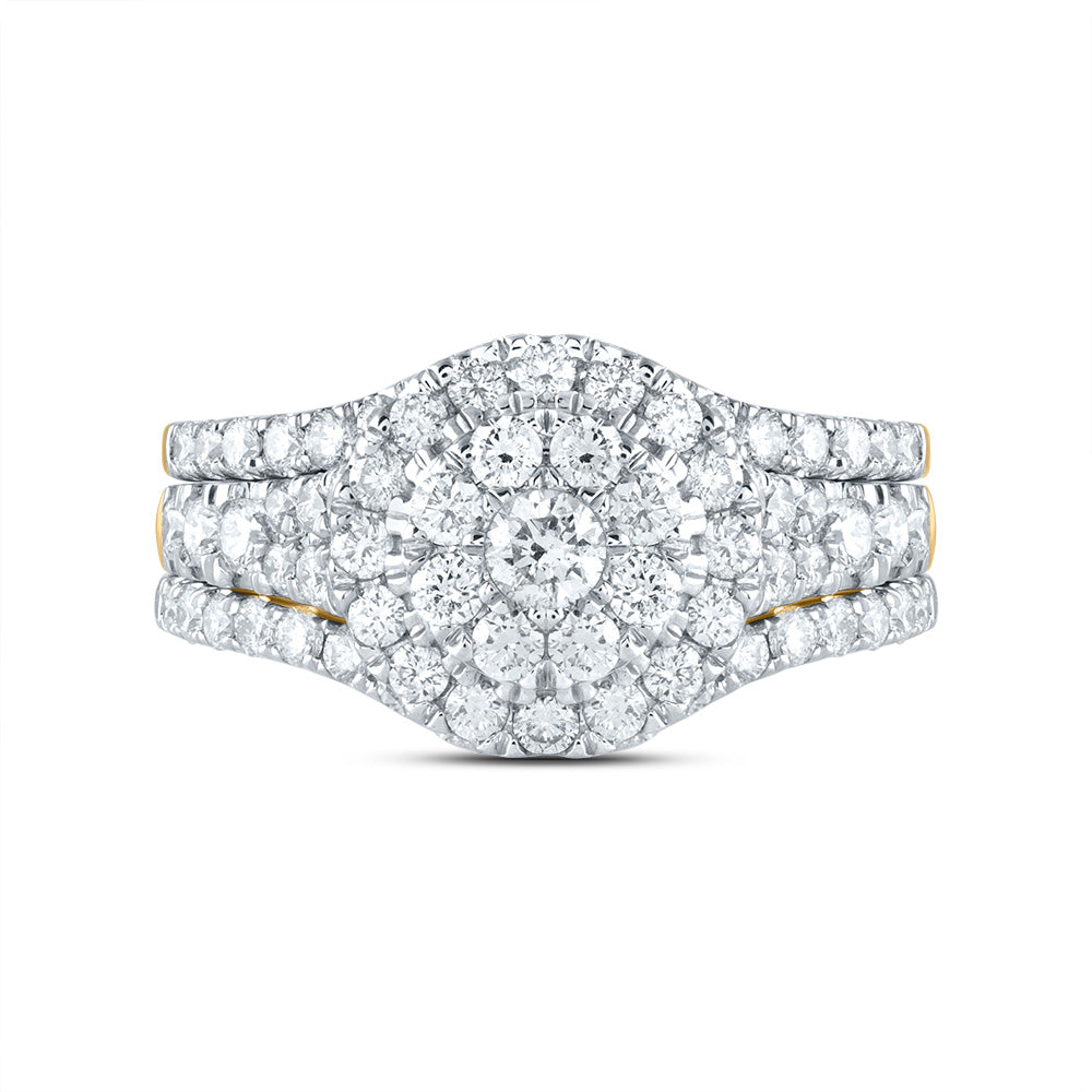 1 5/8Ctw-Dia Ana M Round Single Halo Fashion Bridal Set (7.44 grams)