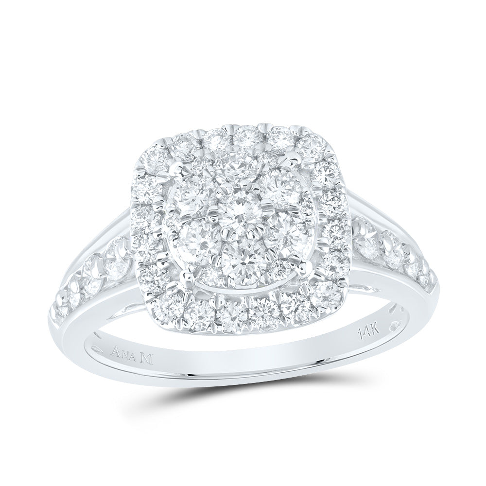 1Ctw-Dia Ana M Cushion Single Halo Fashion Bridal Ring (3.99 grams)