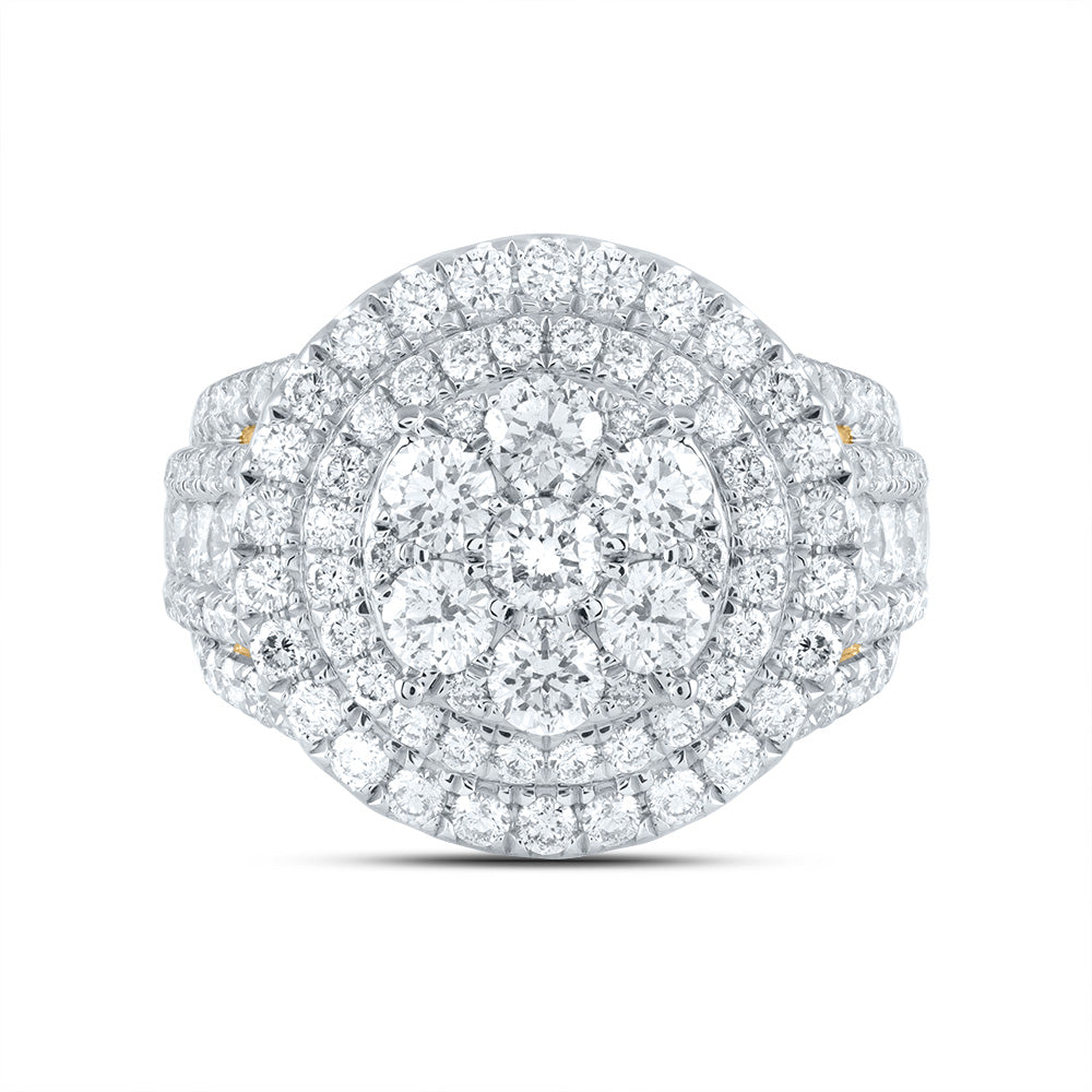 3 Ctw-Dia Ana M Round Double Halo Fashion Bridal Ring (8.13 grams)