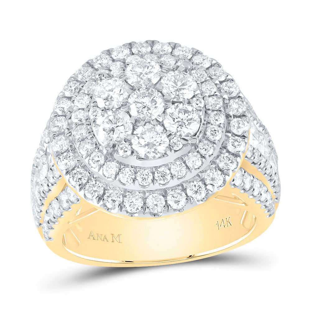 3 Ctw-Dia Ana M Round Double Halo Fashion Bridal Ring (8.13 grams)