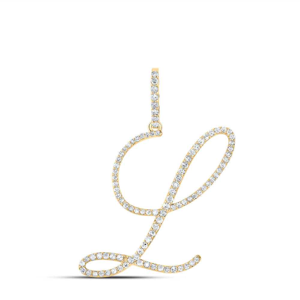 1/2Ctw-Dia P1 Initial "L" Gift Pendant (1.895 grams)