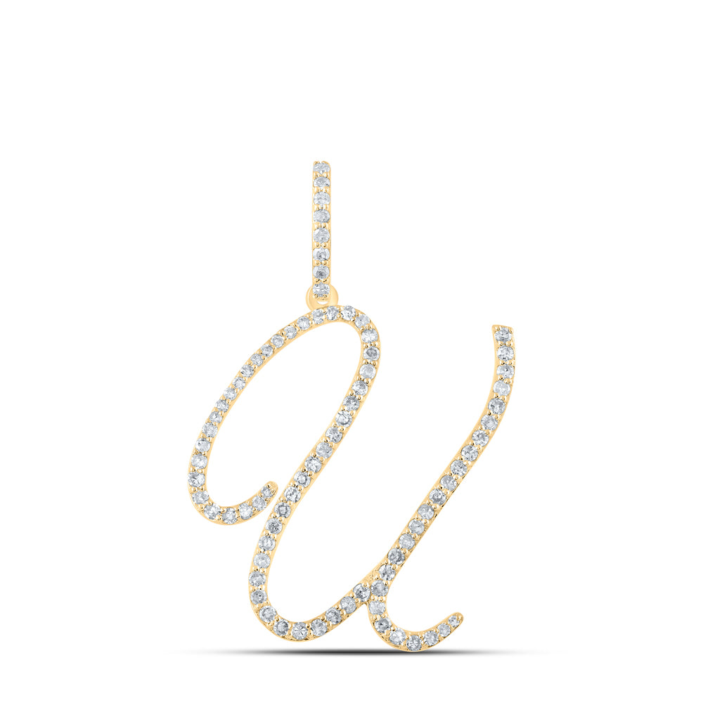 1/2Ctw-Dia P1 Initial "U" Gift Pendant (1.927 grams)