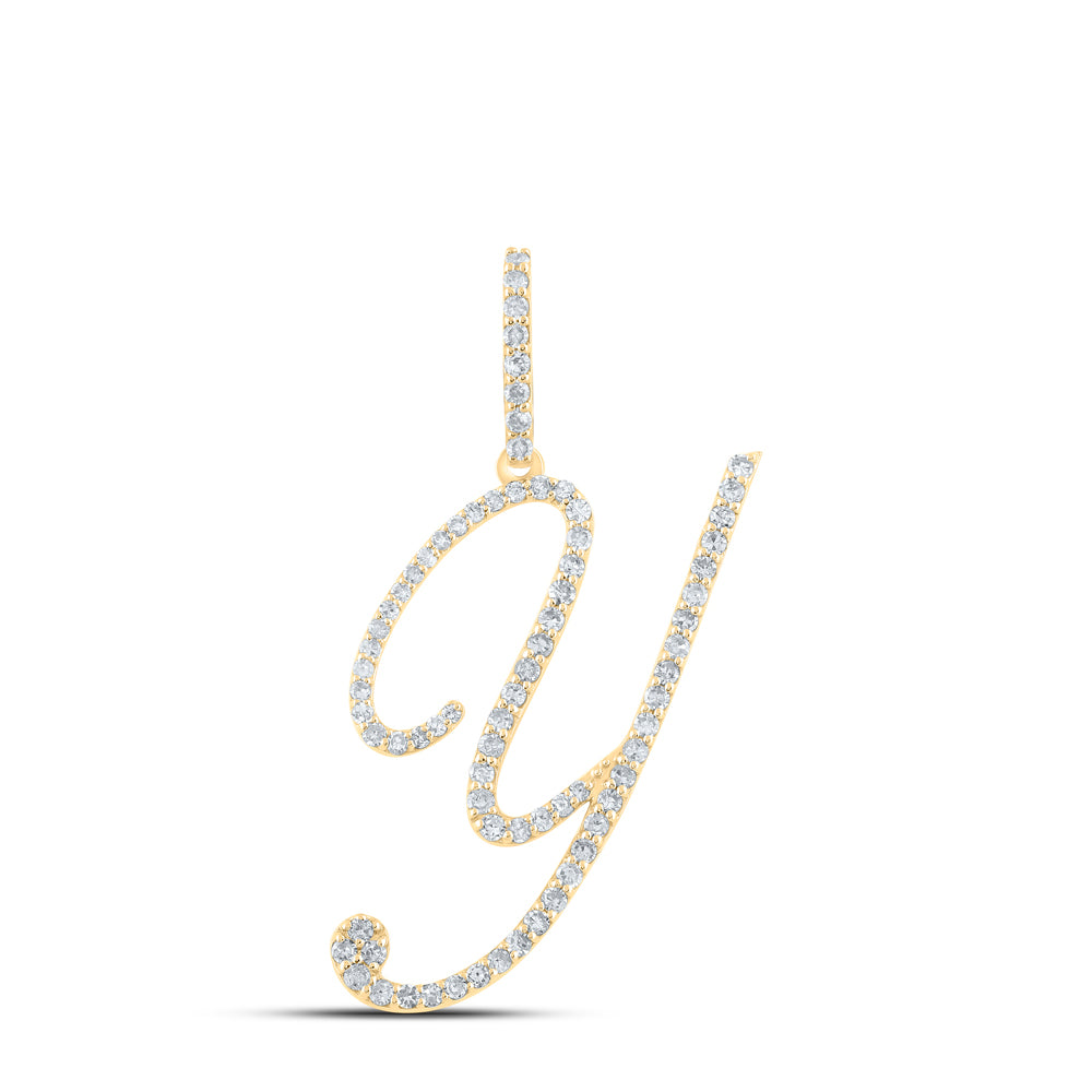 1/2Ctw-Dia P1 Initial "Y" Gift Pendant (1.681 grams)