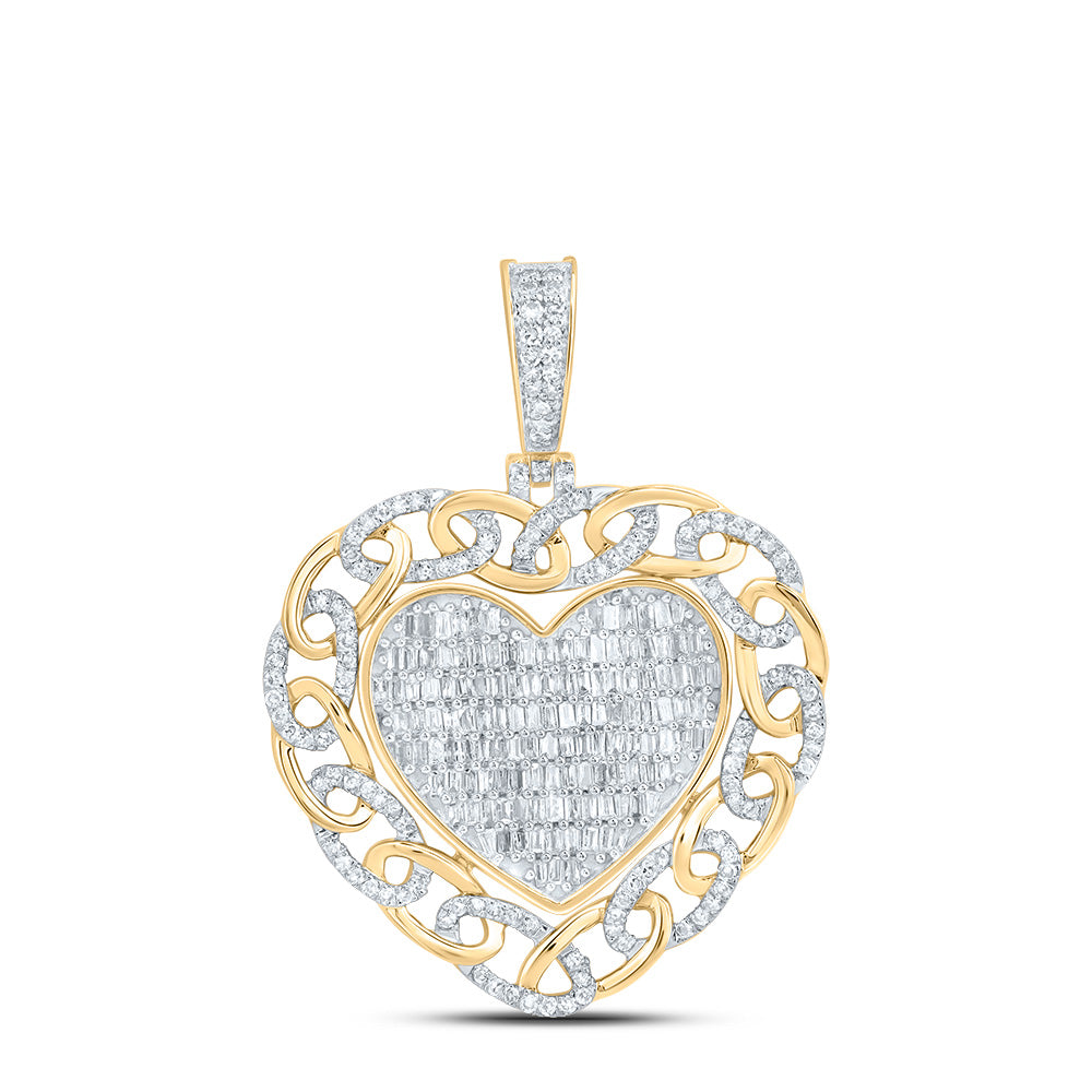 1Ctw-Nat Dia Nk Heart Mens Charm (4.634 grams)