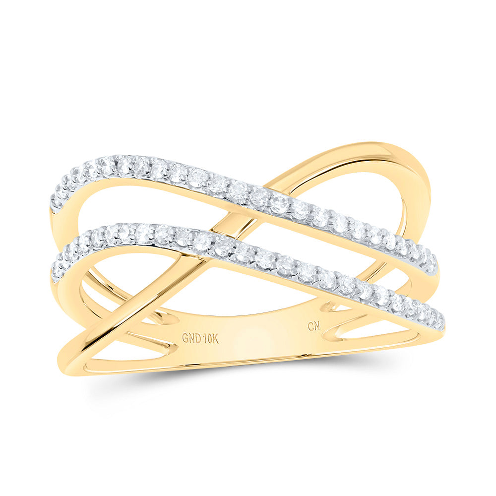 1/5Ctw-Dia Cn Criss-Cross Fashion Ring (2.65 grams)