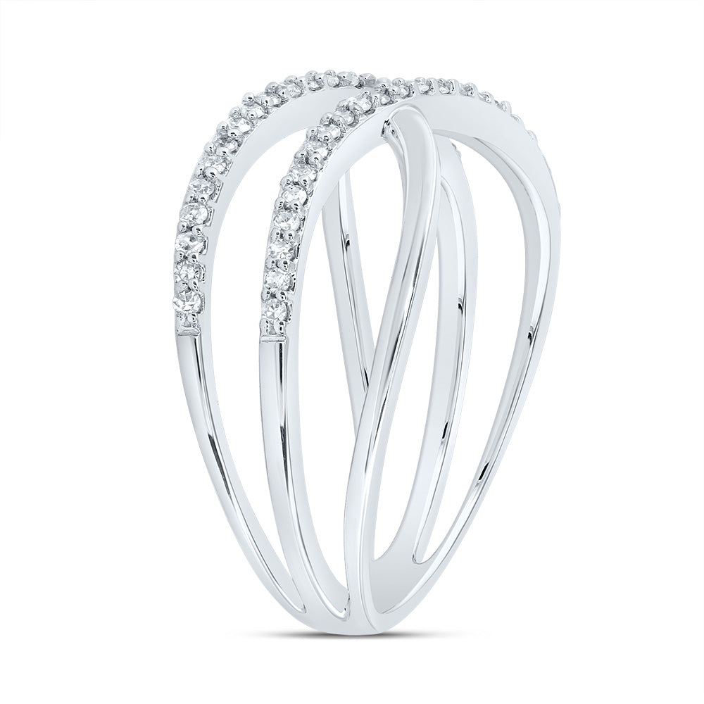 1/5Ctw-Dia Cn Criss-Cross Fashion Ring (2.81 grams)