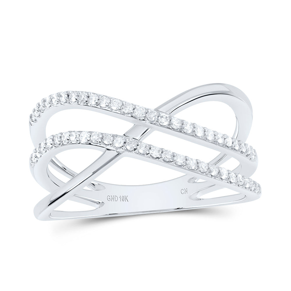 1/5Ctw-Dia Cn Criss-Cross Fashion Ring (2.81 grams)