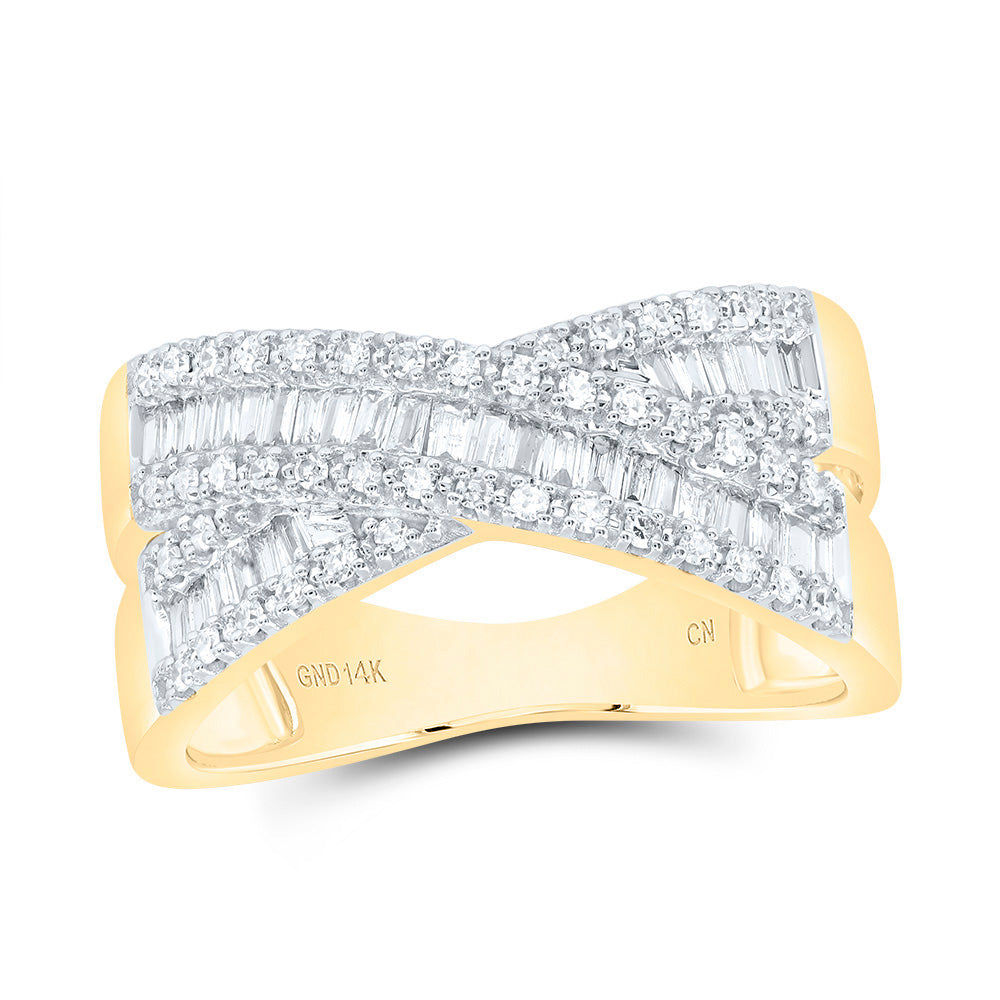 1/2Ctw-Dia Cn Criss-Cross Fashion Ring (4.35 grams)