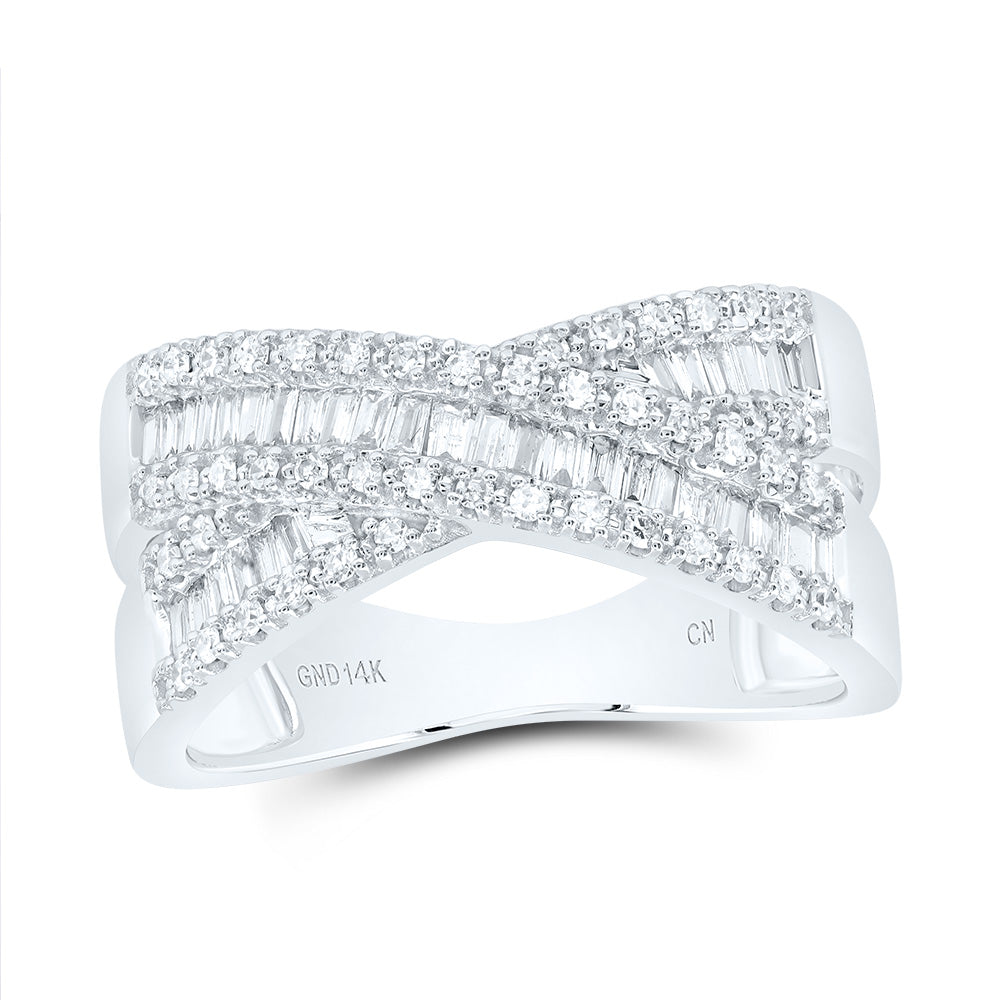 1/2Ctw-Dia Cn Criss-Cross Fashion Ring (4.49 grams)