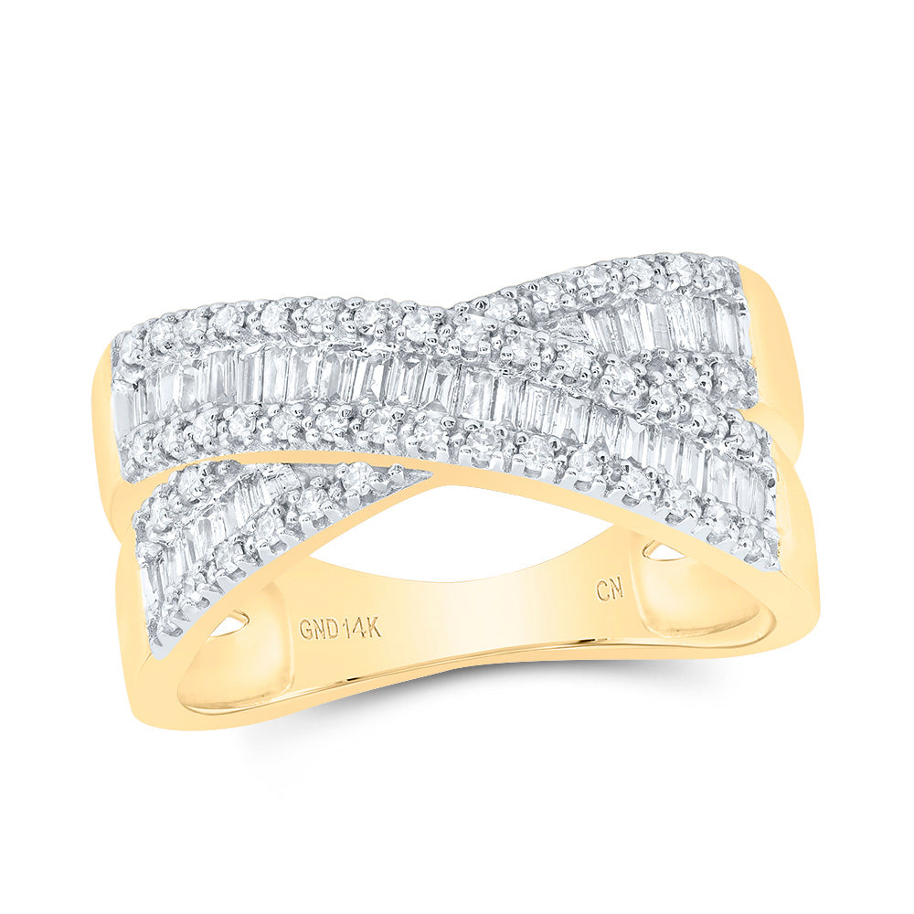 3/8Ctw-Dia Cn Criss-Cross Fashion Ring (4.97 grams)